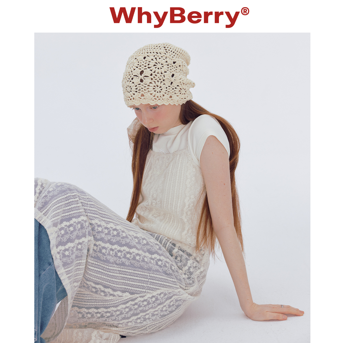 WhyBerry 24SS“月光手书”白色长款吊带裙收腰连衣裙开叉设计感 - 图1