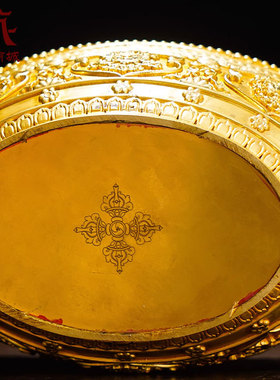 全鎏金八吉祥雕花鼹鼠吐宝瓶彩绘百宝座家用桌面供具铜财神摆件