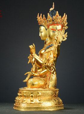 全鎏金尊胜佛母铜像摆件