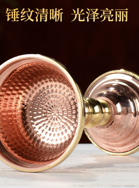 藏村护法杯红铜家用中式装饰用品护法佛前供杯摆件供酒杯摆件