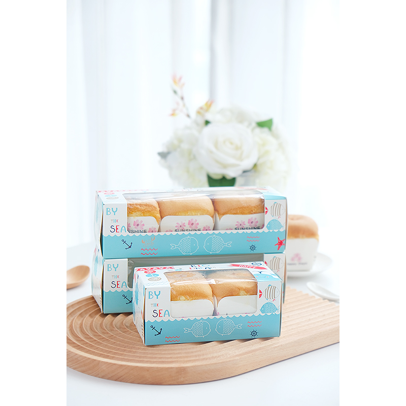 特价 北海道戚风纸杯蛋糕包装盒 牛轧糖盒子 雪花酥 马芬纸盒开窗 - 图2