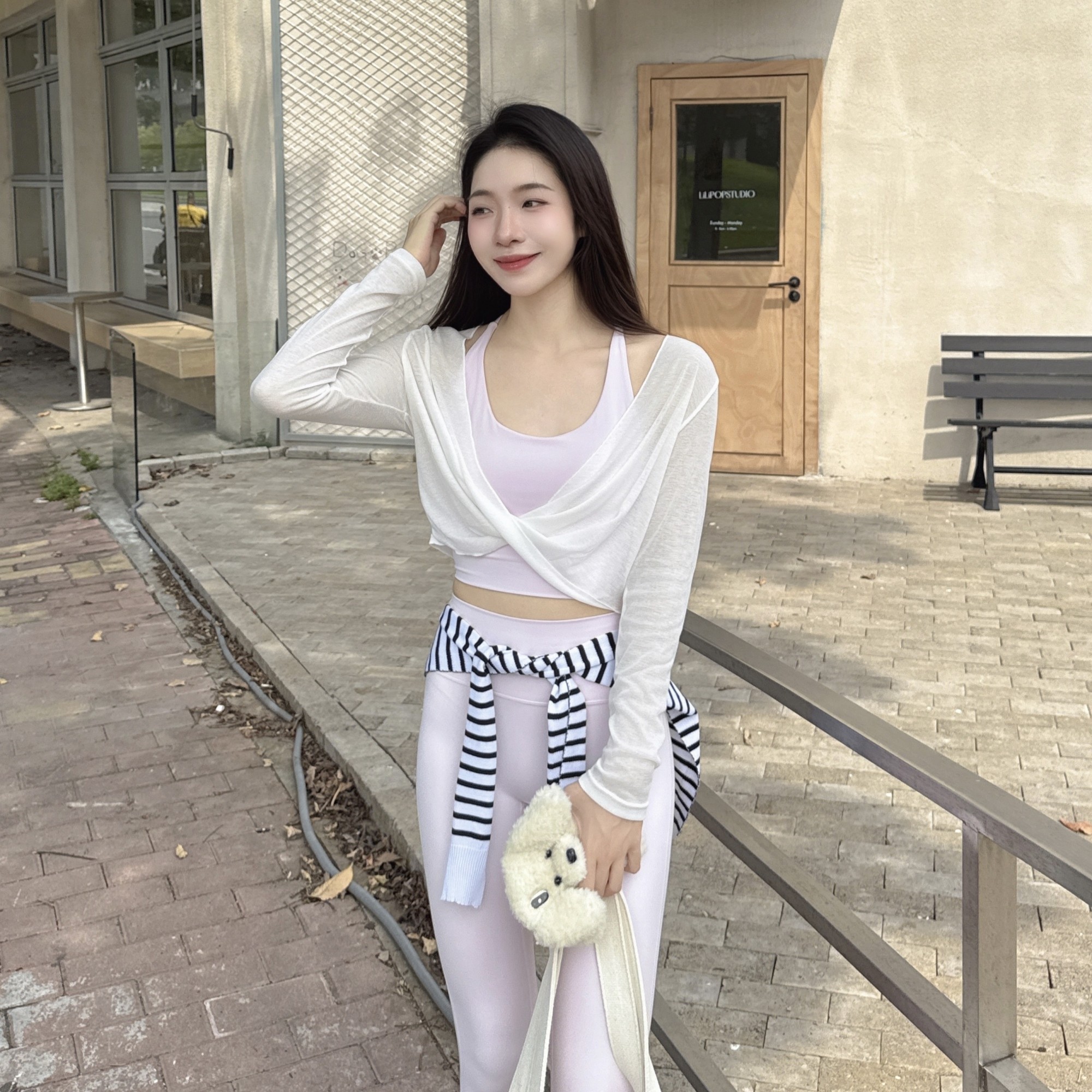 YSH/如风罩衫 扭结宽松轻薄瑜伽服慵懒叠穿显瘦遮肉跑步健身上衣,淘宝优惠券,粉丝福利购,淘宝优惠卷