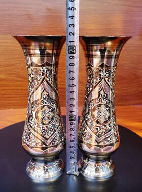 巴基斯坦铜干花工艺品博古架