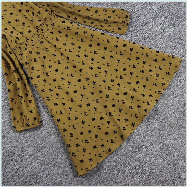 2024秋冬朵Y系列 衣佳人折扣女装 撞色拼接 小碎花 显瘦连衣裙 - 图2