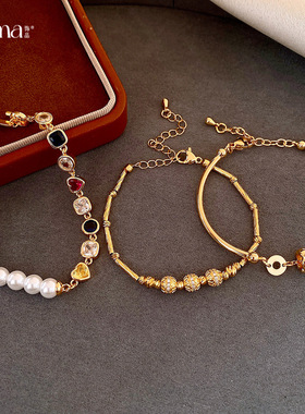 2025冬当季新款 衣佳人折扣 几何圆形珍珠手链轻奢感手环时尚