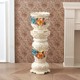 Roman column floor-standing vase ceramic next to TV cabinet in living room
