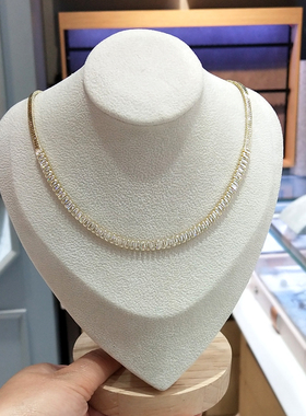 锆石女奢华闪亮项链锁骨颈链