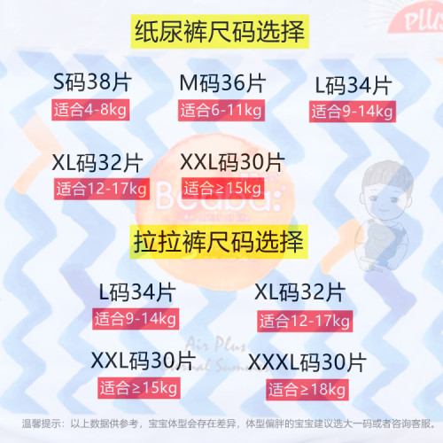 Beaba碧芭盛夏光年纸尿裤SMLXLXXL拉拉裤L XL XXL XXXL超薄尿不湿-图1