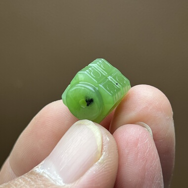 和田碧玉玉琮转运珠手串搭配