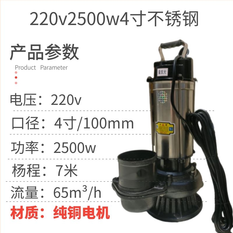 2.5寸/3寸/四寸/4寸潜水泵大流量农用灌溉家用抽水机220v/380v - 图1