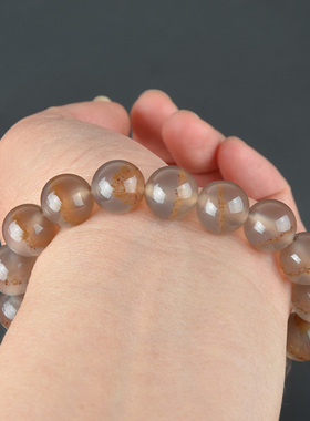 天然冰透玛瑙朱砂一线药师手链天珠文玩手串男女款12mm