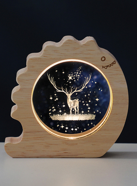 创意发光3D内雕水晶小夜灯