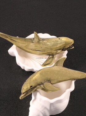 13cm大号中华大虎鲸海豚纯铜实心