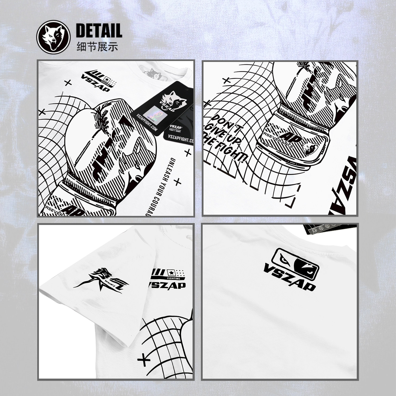 VSZAP拳击服运动纯棉弹力训练短袖T恤男运动综合格斗搏击踢拳MMA,淘宝优惠券,粉丝福利购,淘宝优惠卷