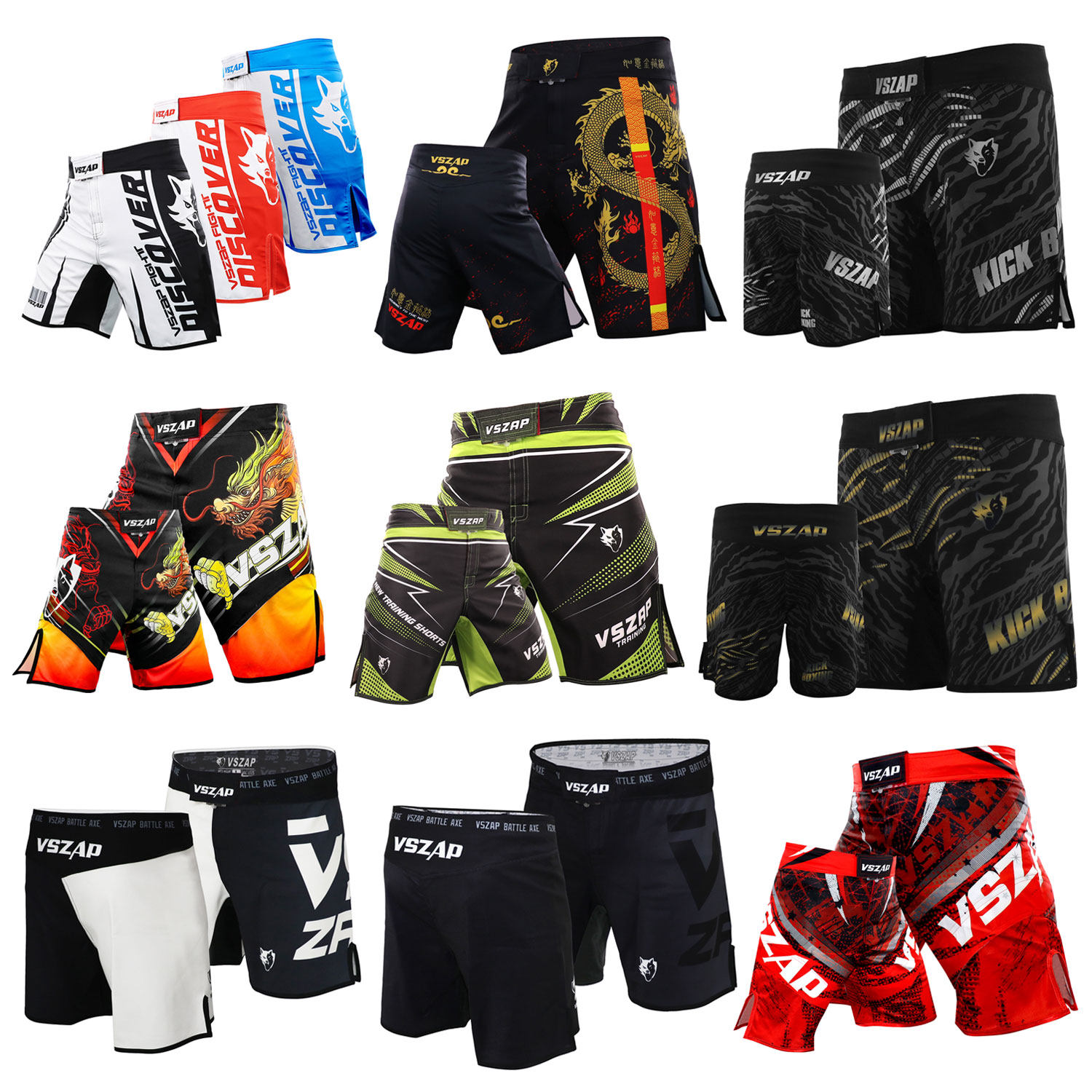 VSZAP搏击格斗训练运动跑步休闲UFC男泰拳击健身巴西速干短裤合集,淘宝优惠券,粉丝福利购,淘宝优惠卷