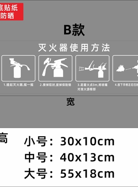 消火栓灭火器箱使用方法方式贴纸火警119消防栓箱玻璃提示贴纸标