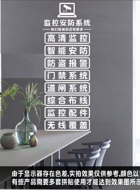电脑监控玻璃门橱窗墙贴纸