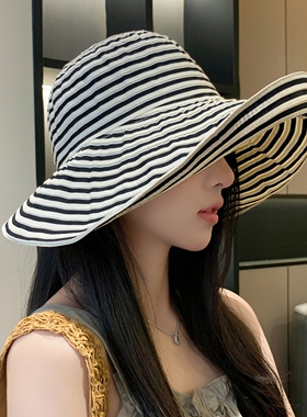 慵懒风防晒太阳帽可折叠遮脸帽