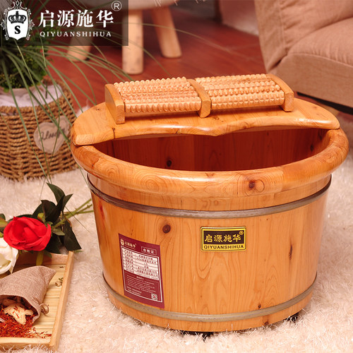 足浴桶泡脚桶木桶家用过小脚洗脚盆按摩保温小木盆木质实木养生桶 - 图3