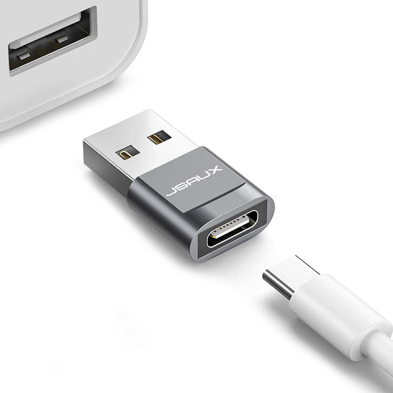 出老外USB2.0 type-c母座转USB公转接头公铝合金外壳充电转换插头 - 图1