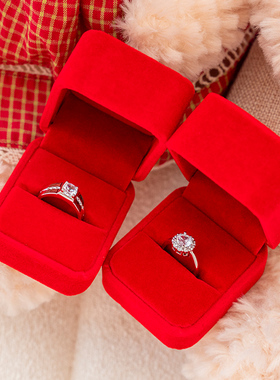 仿真对戒结婚一对婚礼现场道具