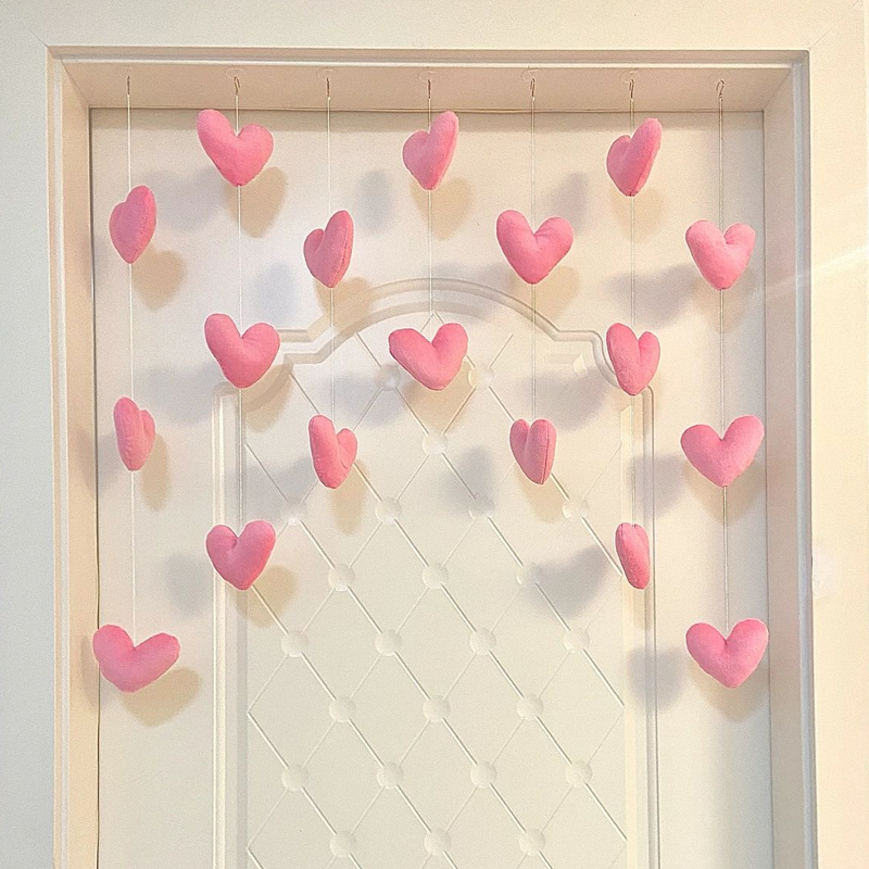 婚房布置装饰红色爱心门帘女方卧室结婚新房少女心公主房粉色挂饰,淘宝优惠券,粉丝福利购,淘宝优惠卷