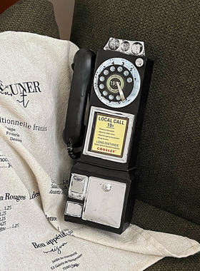 枝悟 复古电话机摆件 老式电影家居墙面装饰 咖啡店氛围场景布置