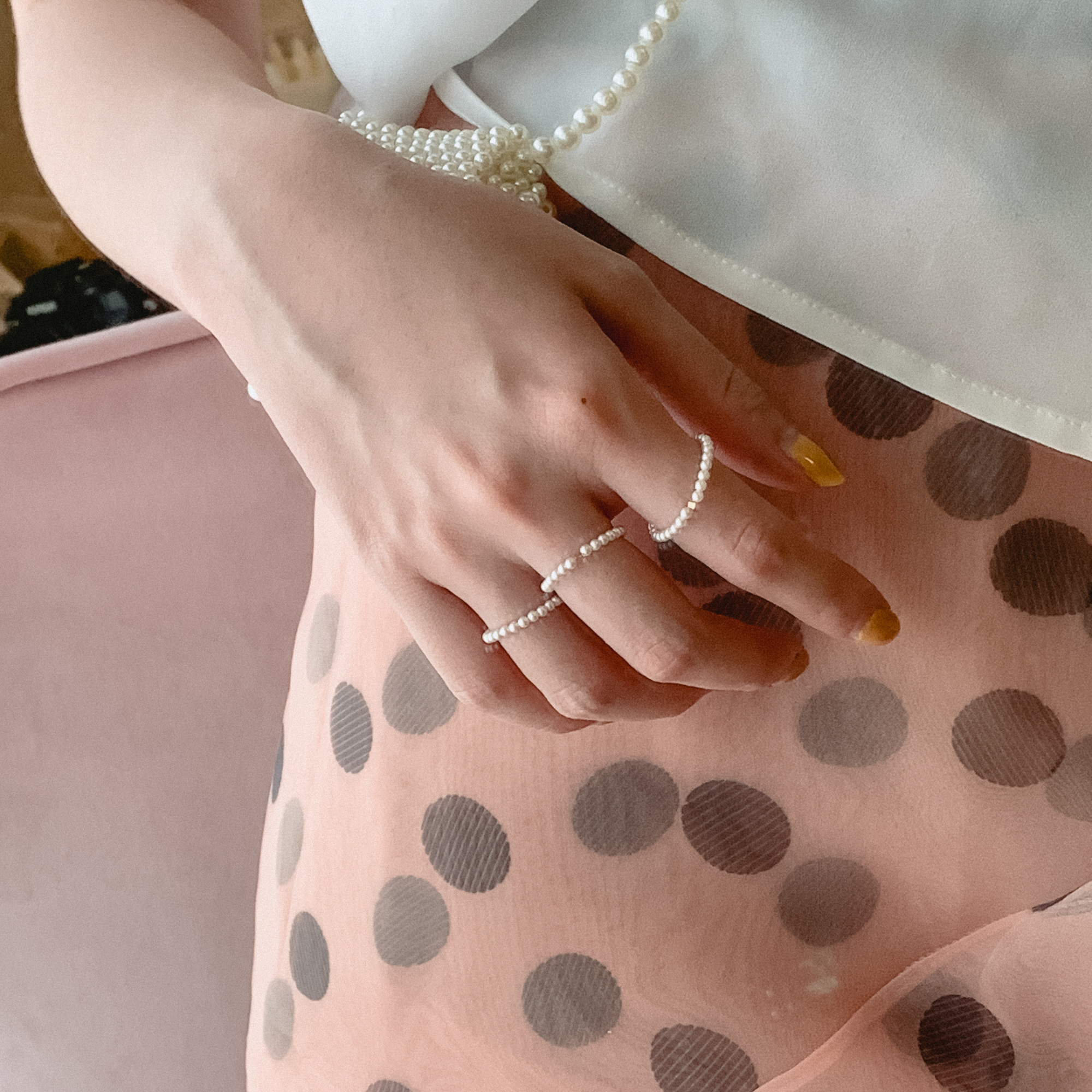 包金 两枚包邮手工定制珍珠戒指女指环日系百搭简约 巨百搭 14K 包金 两枚包邮手工定制珍珠戒指女指环日系百搭简约 巨百搭 14K
