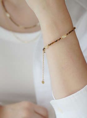 小众叠戴天然石串珠项链