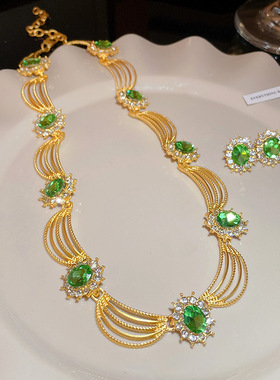 夸张气质宫廷国风中古黑色颈链