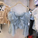 Pearl Fairy blouse ບ່າຫນຶ່ງທີ່ມີແອວ