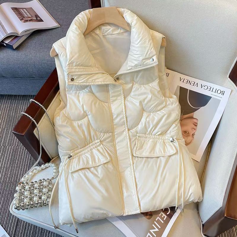 2025新款羽绒棉马甲亮面高档新款韩版潮保暖宽松立领