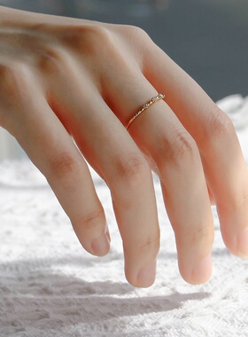 日系莫桑钻星星925银镀金戒指