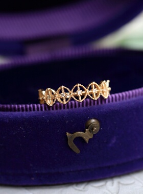 日系轻奢珠宝925纯银镀14K金戒指