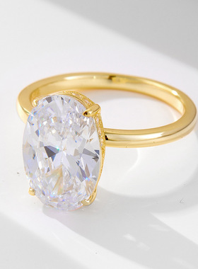 925银5.5ct冰花切锆石套戒