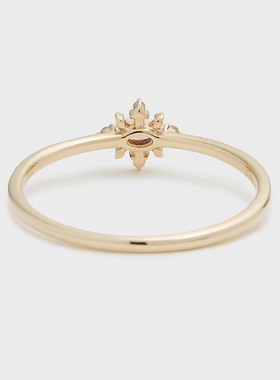 轻奢S925银镀14K金雪花澳宝戒指