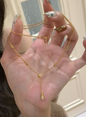 意大利工艺中古女s925银镀金项链