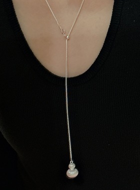 S925纯银韩版小众葫芦锁骨项链