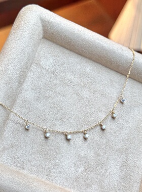 S925镀14K金莫桑钻满天星项链