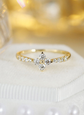 敦丽珠宝四叶草设计S925银戒指