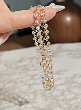 日系S925银白锆爆闪蕾丝手链