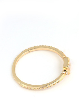 S925银镀金法棍切割T方锆石璀璨女士戒指厂家批发轻奢方形金色