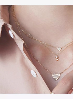 轻奢简约两颗星星钻石锁骨链