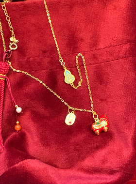 马年小马项链s925纯银生肖项链