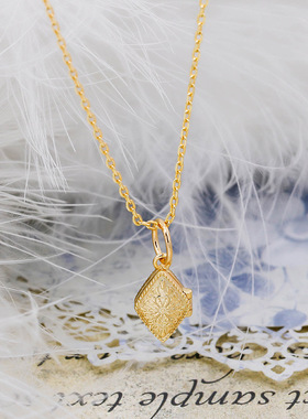 法式复古S925银14K镀白锆吊坠