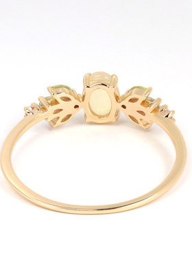 轻珠宝s925纯银镀14K金戒指女