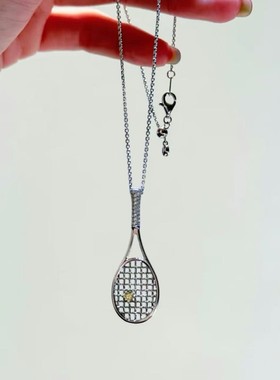 纯银S925棒球拍项链甜酷风
