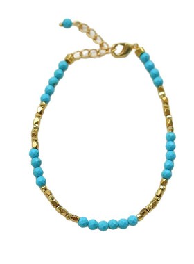 新中式优化蓝松石隔金珠项链