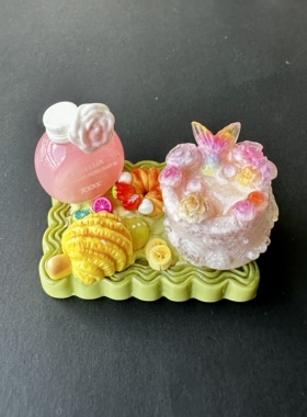 买5送1 【手作食玩小世界】潮玩diy树脂粘土手作仿真食玩摆件成品