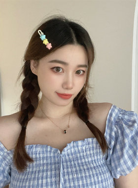彩色可爱星星发夹组合装少女刘海夹碎发夹侧边夹发卡儿童夹子发饰